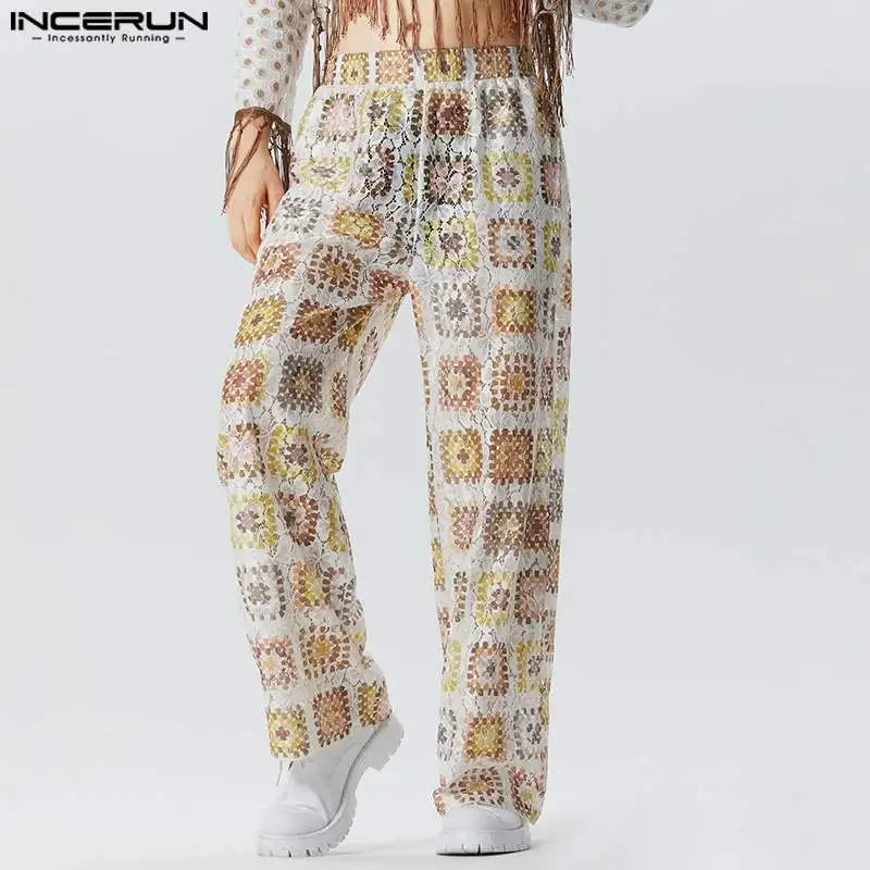 INCERUN Men Pants Printed Lace Transparent Elastic Waist Straight Trousers Men Streetwear Joggers 2023 Loose Sexy Pantalon S-5XL
INCERUN Men Pants Printed Lace Transparent Elastic Waist Straight Trousers Men Streetwear Joggers 2023 Loose Sexy Pantalon S-5XL