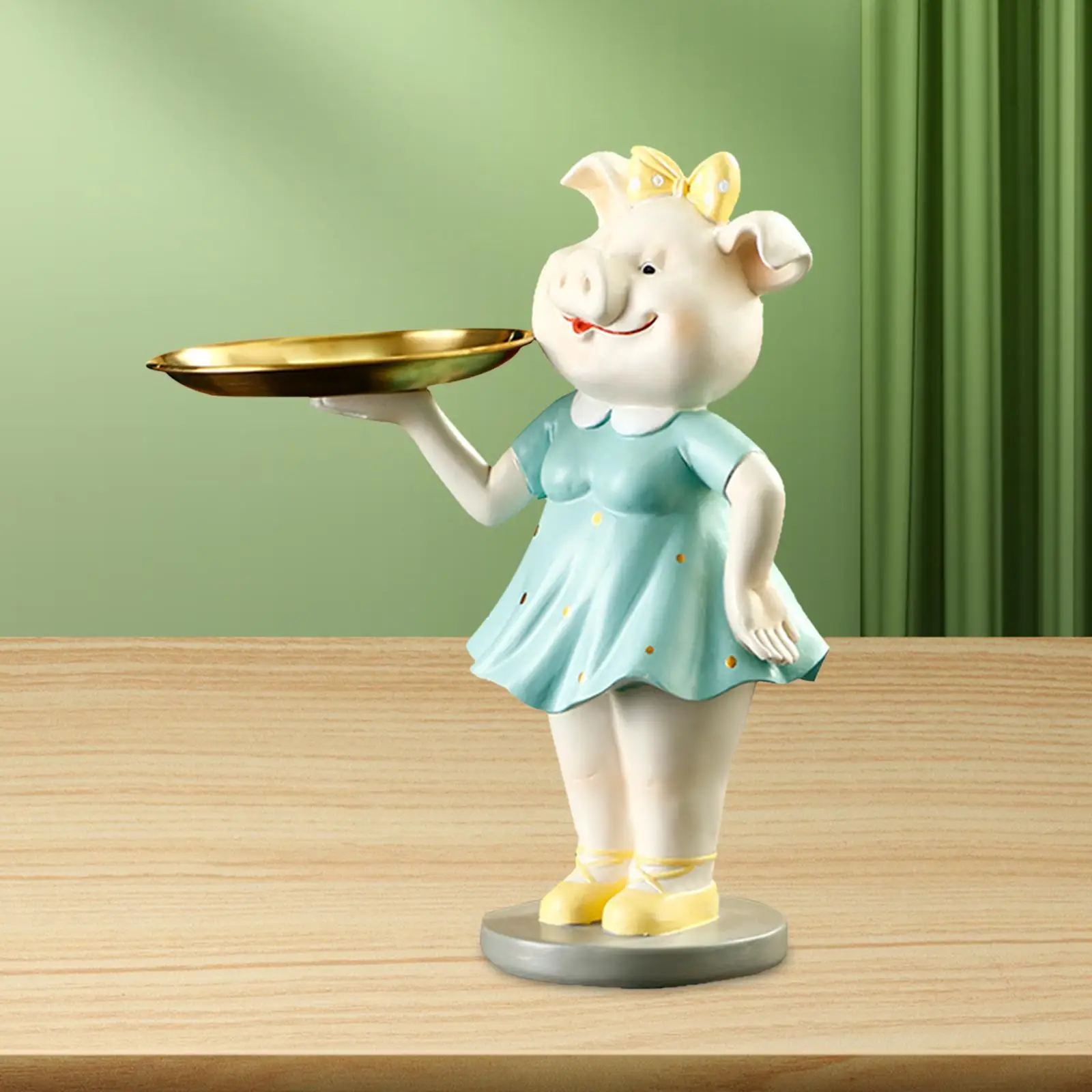 Статуэтка для леди из поросенка с подносом, Статуэтка из смолы в виде свиньи 
Статуэтка для леди из поросенка с подносом, Статуэтка из смолы в виде свиньи