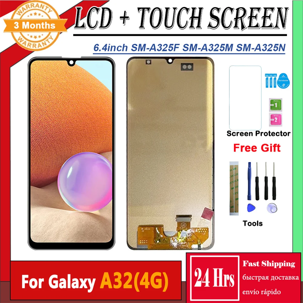 TFT LCD For Samsung Galaxy A32 4G LCD Display Touch Screen SM A325M A325N A325F/DS 6.4" Replacement Digitizer Assembly
TFT LCD For Samsung Galaxy A32 4G LCD Display Touch Screen SM A325M A325N A325F/DS 6.4" Replacement Digitizer Assembly