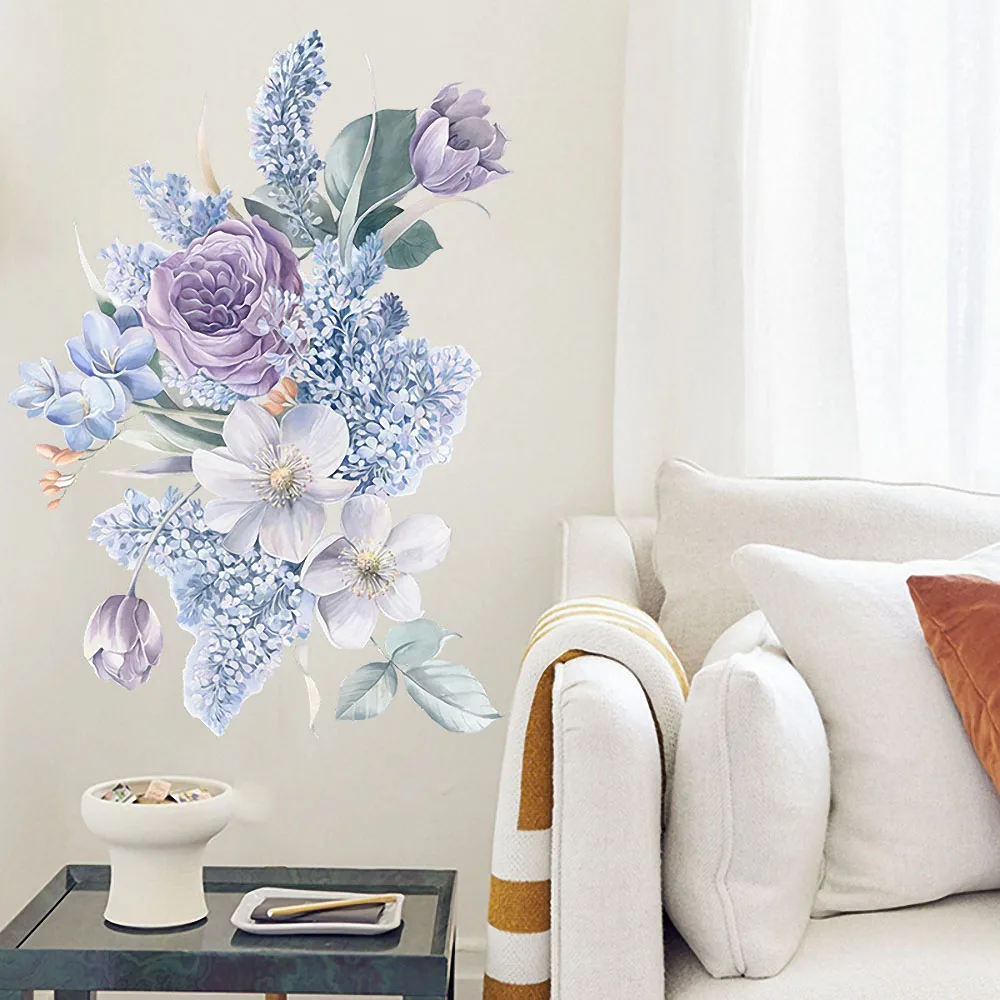 Purple Flowers Wall Sticker Romantic Home Living Room Bedroom Sofa Background Decor Watercolor Wallpaper Self-adhesive Stickers
Purple Flowers Wall Sticker Romantic Home Living Room Bedroom Sofa Background Decor Watercolor Wallpaper Self-adhesive Stickers