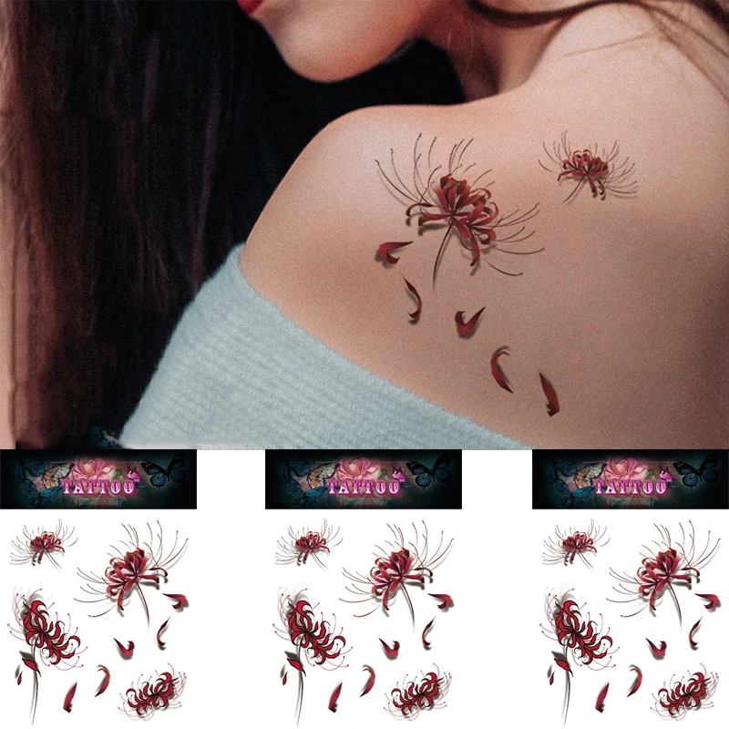 Водостойкая временная татуировка, наклейка для женщин, цветок Lycoris Radiata, искусство татуировки, искусственная татуировка на плечо, до ключиц
Водостойкая временная татуировка, наклейка для женщин, цветок Lycoris Radiata, искусство татуировки, искусственная татуировка на плечо, до ключиц