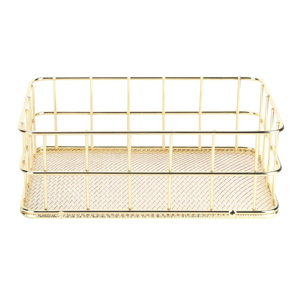Golden Iron Storage Basket Multifunctional Wire Mesh Desktop Storage Organizer for HomeSmall Size
Golden Iron Storage Basket Multifunctional Wire Mesh Desktop Storage Organizer for HomeSmall Size