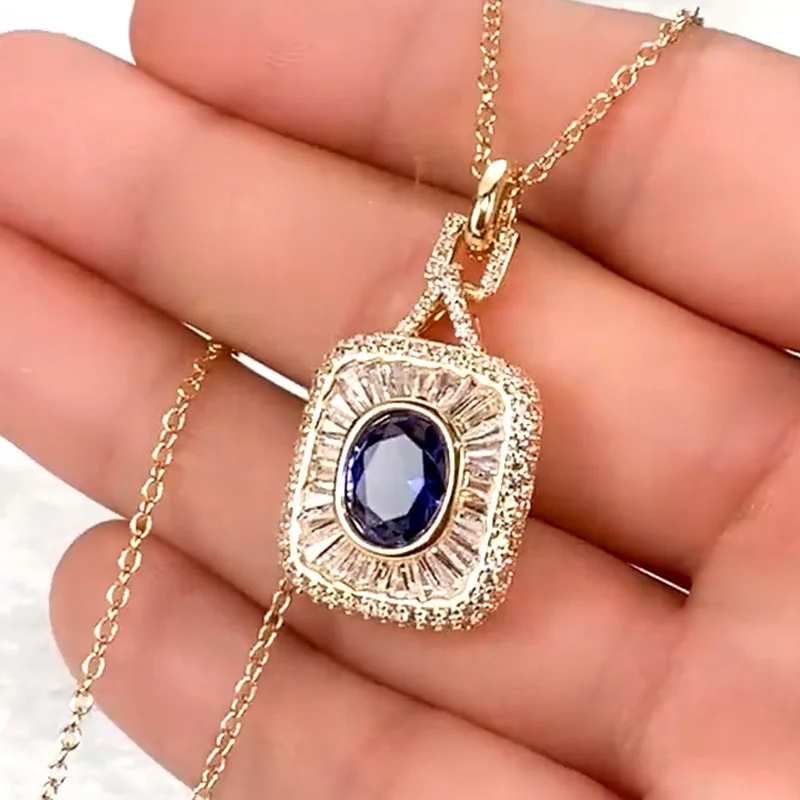 New Gorgeous Women Wedding Necklaces Gold Color Square Shape Pendant Full Paved Shiny Cubic Zirconia Brilliant Female Jewelry 
New Gorgeous Women Wedding Necklaces Gold Color Square Shape Pendant Full Paved Shiny Cubic Zirconia Brilliant Female Jewelry