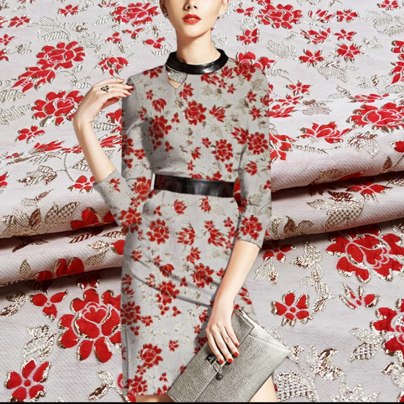 Fashion Gold Silk Brocade Jacquard Fabric Women Dress Coat Cheongsam Dress Cloth for Sewing Material Bby the Meter
Fashion Gold Silk Brocade Jacquard Fabric Women Dress Coat Cheongsam Dress Cloth for Sewing Material Bby the Meter