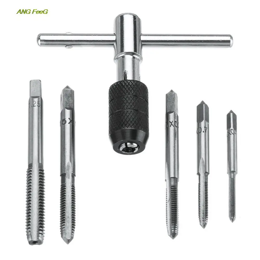 6pcs M3-M8 Tap Drill Set T Handle Ratchet Tap Wrench Machinist Tool With Screw For Shrinking Hand Tool
6pcs M3-M8 Tap Drill Set T Handle Ratchet Tap Wrench Machinist Tool With Screw For Shrinking Hand Tool