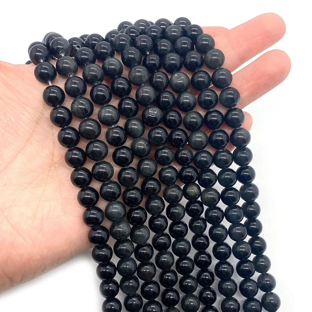 Natural Stone Round Colored Obsidian Round Beads 6-10mm Black Onyx Charm Fashion Making DIY Necklace Earrings Bracelet Accessory
Natural Stone Round Colored Obsidian Round Beads 6-10mm Black Onyx Charm Fashion Making DIY Necklace Earrings Bracelet Accessory