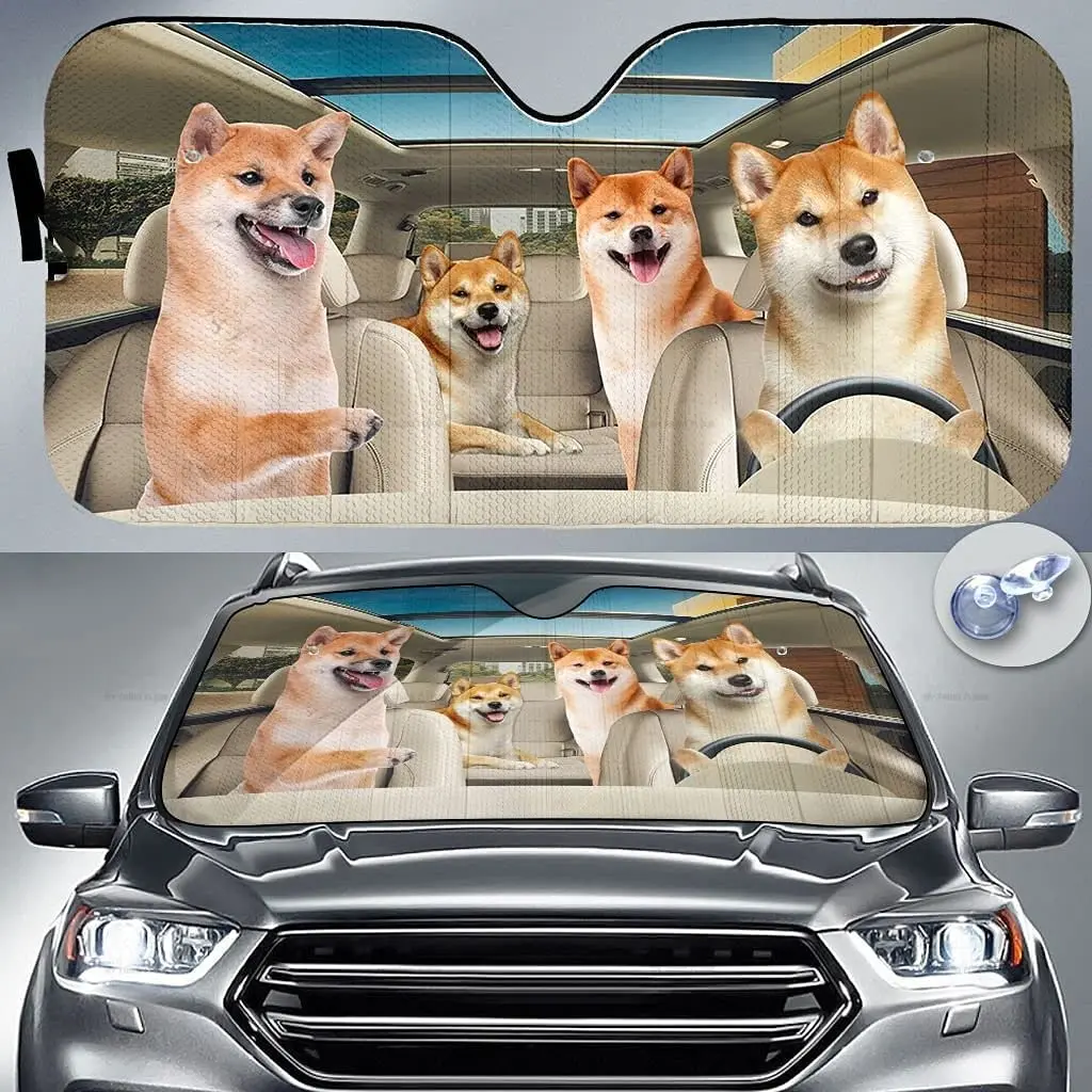 Shiba Inu Family Driving Dog Lover Car Sunshade Windshield Window, Gift for Shiba Inu Car Windshield Durable Auto Visor
Shiba Inu Family Driving Dog Lover Car Sunshade Windshield Window, Gift for Shiba Inu Car Windshield Durable Auto Visor