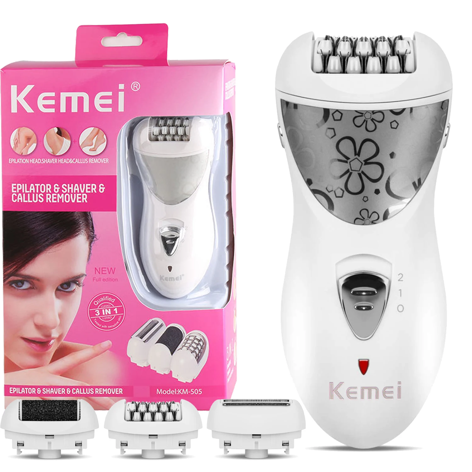 Эпилятор Kemei 3 в 1, перезаряжаемый Дамский прибор для удаления волос, бритва, электрический прибор для удаления мозолей, удаление мозолей для женщин, инструменты для ухода за ногами
Эпилятор Kemei 3 в 1, перезаряжаемый Дамский прибор для удаления волос, бритва, электрический прибор для удаления мозолей, удаление мозолей для женщин, инструменты для ухода за ногами