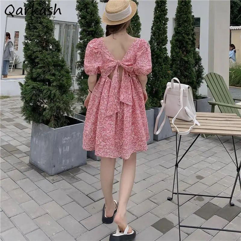 Puff Sleeve Dresses Women Hollow Out Bow Korean Style Sweet Girlish Sexy Backless Loose Retro Square Collar Ulzzang Female Basic
Puff Sleeve Dresses Women Hollow Out Bow Korean Style Sweet Girlish Sexy Backless Loose Retro Square Collar Ulzzang Female Basic