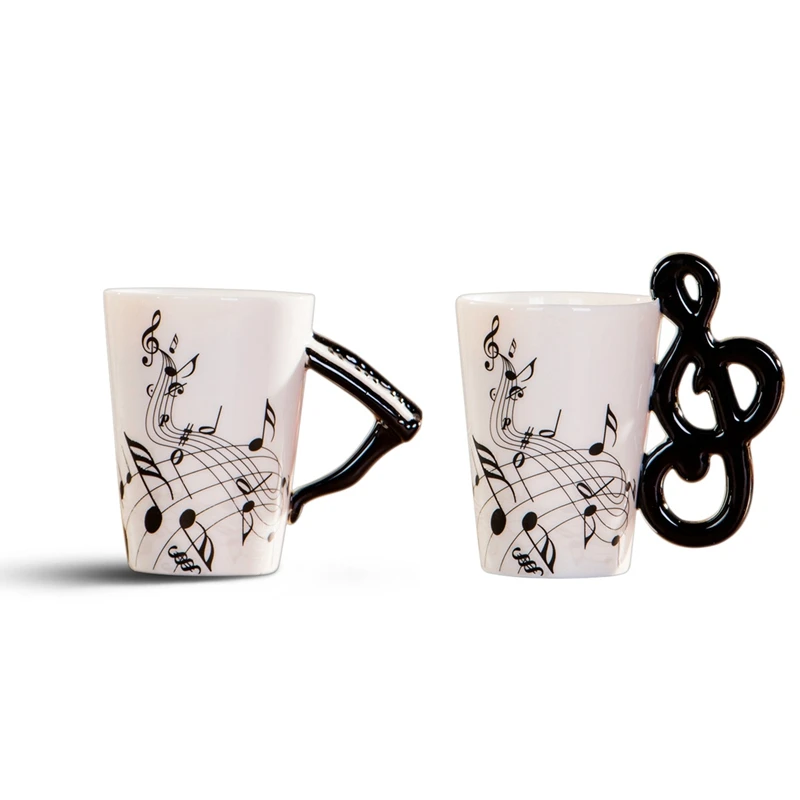 2 Pcs Creative Novelty Ceramic Cup Free Spectrum Coffee Milk Tea Cup Personality Mug, Piano Handle & Note Handle
2 Pcs Creative Novelty Ceramic Cup Free Spectrum Coffee Milk Tea Cup Personality Mug, Piano Handle & Note Handle