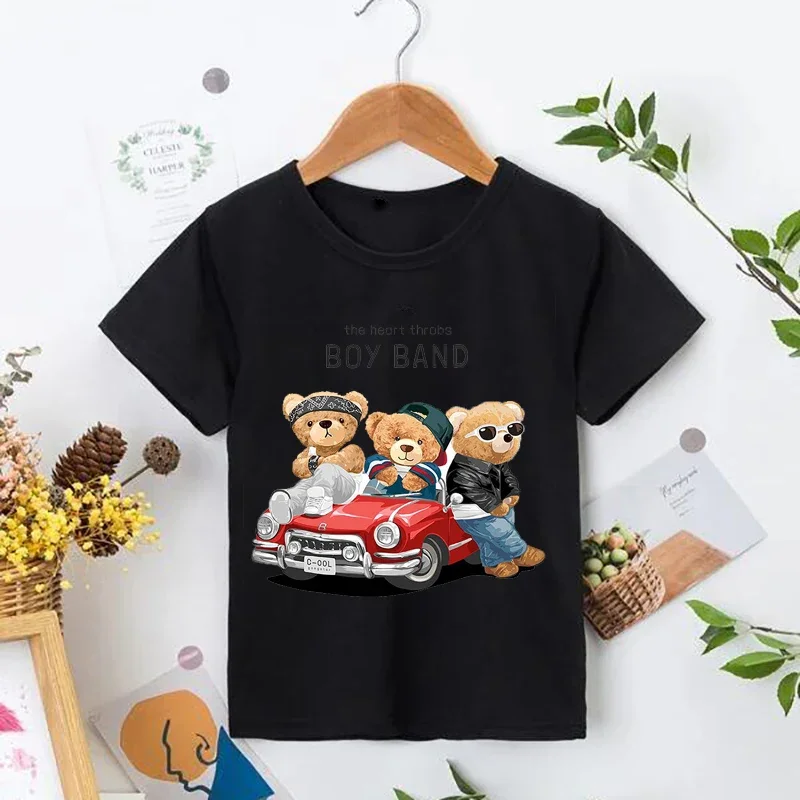 Skateboard Bear Teddy Bear cartoon Kids Boys/Girls White T-shirt black Summer Funny Clothes Little Baby Y2K Clothes,Drop Ship
Skateboard Bear Teddy Bear cartoon Kids Boys/Girls White T-shirt black Summer Funny Clothes Little Baby Y2K Clothes,Drop Ship