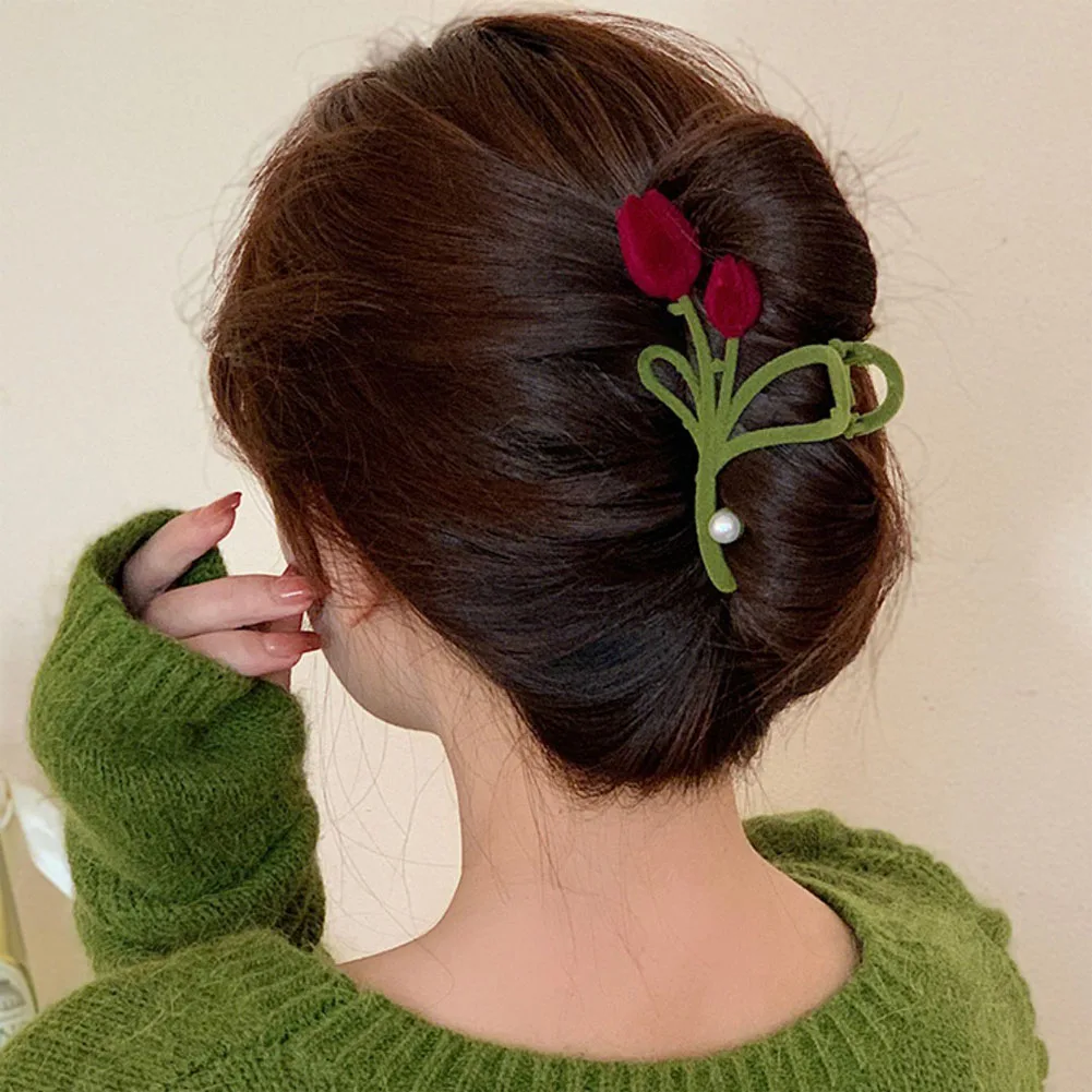 Flocking Tulip Pearl Hair Claw Shark Clip New Hairpin Elegant Headdress Girls Hair Accessories for Women Back Head Hair Grab
Flocking Tulip Pearl Hair Claw Shark Clip New Hairpin Elegant Headdress Girls Hair Accessories for Women Back Head Hair Grab