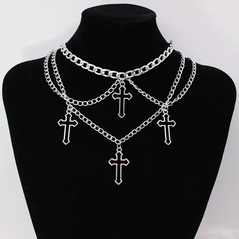 Gothic Hollow Cross Pendants Necklace Multilayered Hip Hop Jewelry Chain On The Neck Decoration Necklaces For Women Accessories
Gothic Hollow Cross Pendants Necklace Multilayered Hip Hop Jewelry Chain On The Neck Decoration Necklaces For Women Accessories