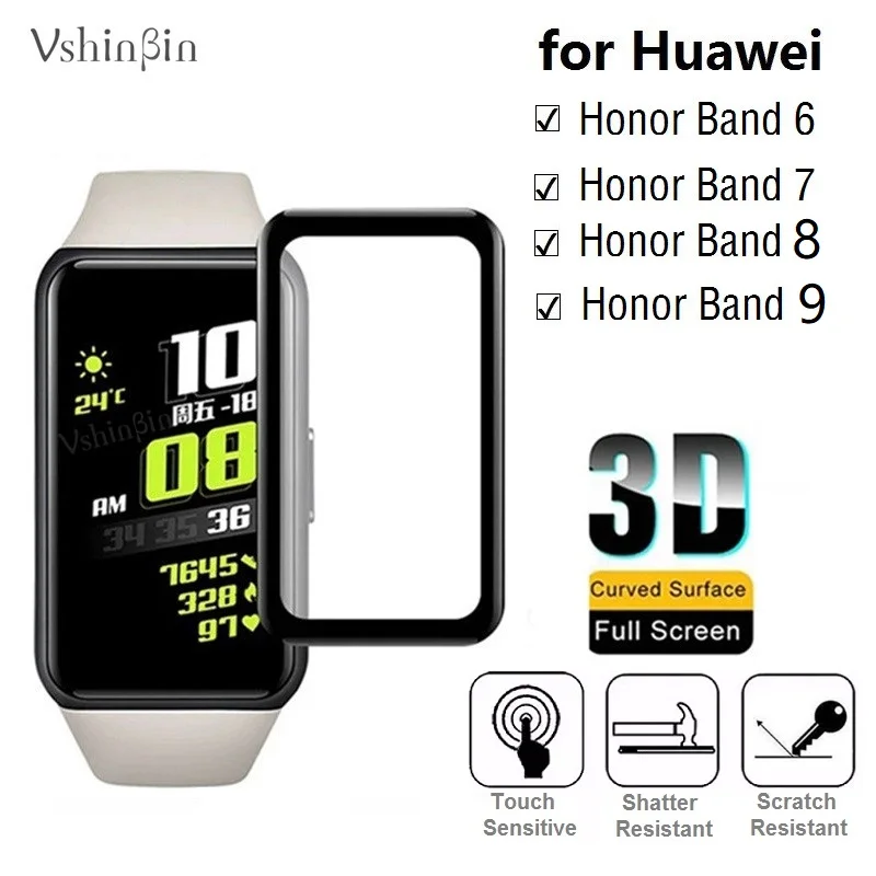 100 шт. 3D мягкая защитная пленка для экрана Huawei Honor Band 9/Band 8/7/6 умные часы полное