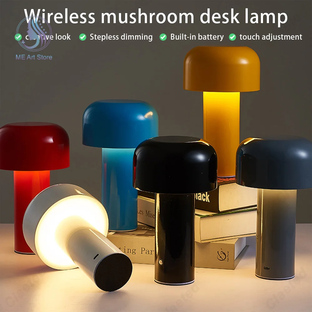Mushroom Table Lamp Night Light Portable Cordless Touch Rechargeable Decor Lamp USB Bedside Lamp Desktop Lamp For Bedroom Decor
Mushroom Table Lamp Night Light Portable Cordless Touch Rechargeable Decor Lamp USB Bedside Lamp Desktop Lamp For Bedroom Decor