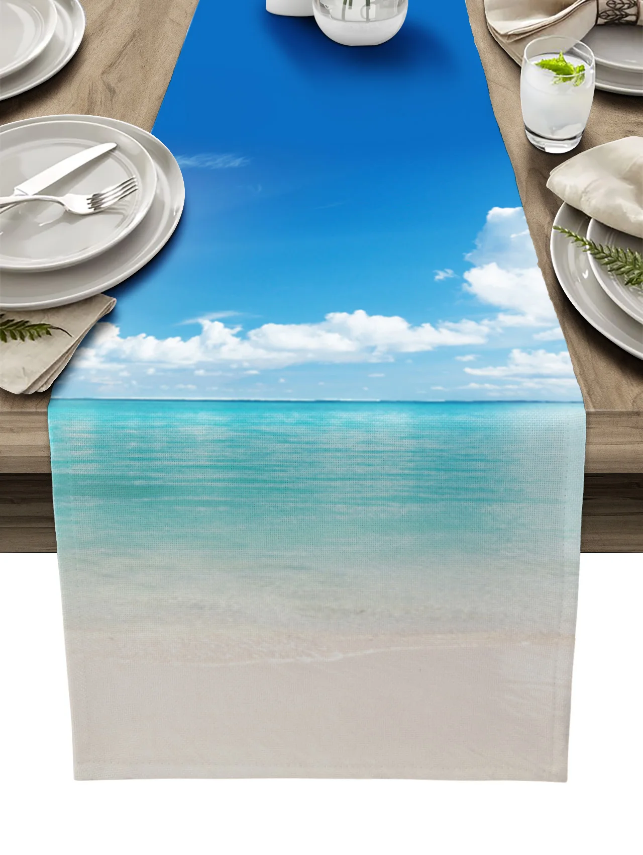 Blue Seaside Beach Clouds Table Runner Wedding Decor Table Cover Holiday Party Coffee Table Decoration Table Cloth
Blue Seaside Beach Clouds Table Runner Wedding Decor Table Cover Holiday Party Coffee Table Decoration Table Cloth