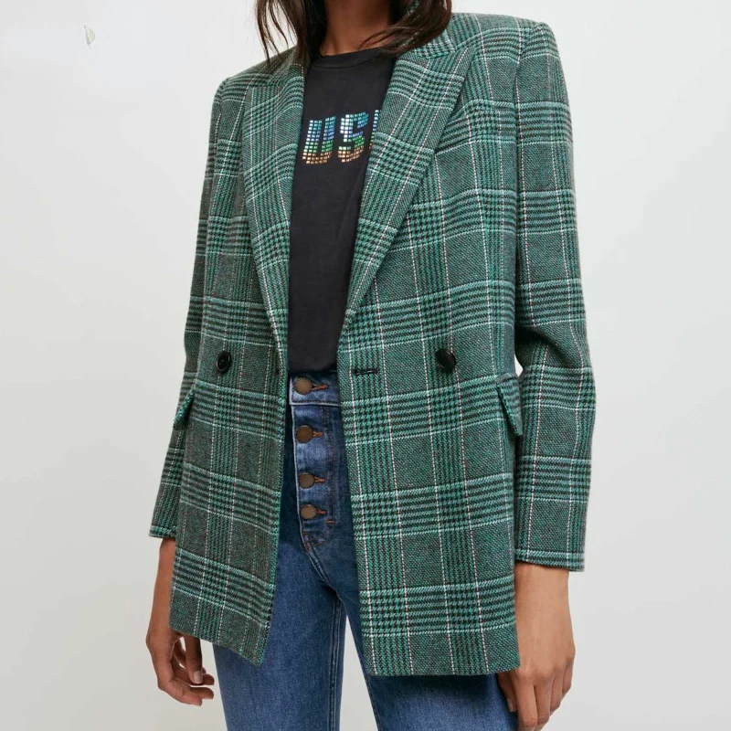 2022 Fall and Winter New Women's Casual Fashion Loose Double-breasted Plaid Suit Brand Free Shipping
2022 Fall and Winter New Women's Casual Fashion Loose Double-breasted Plaid Suit Brand Free Shipping