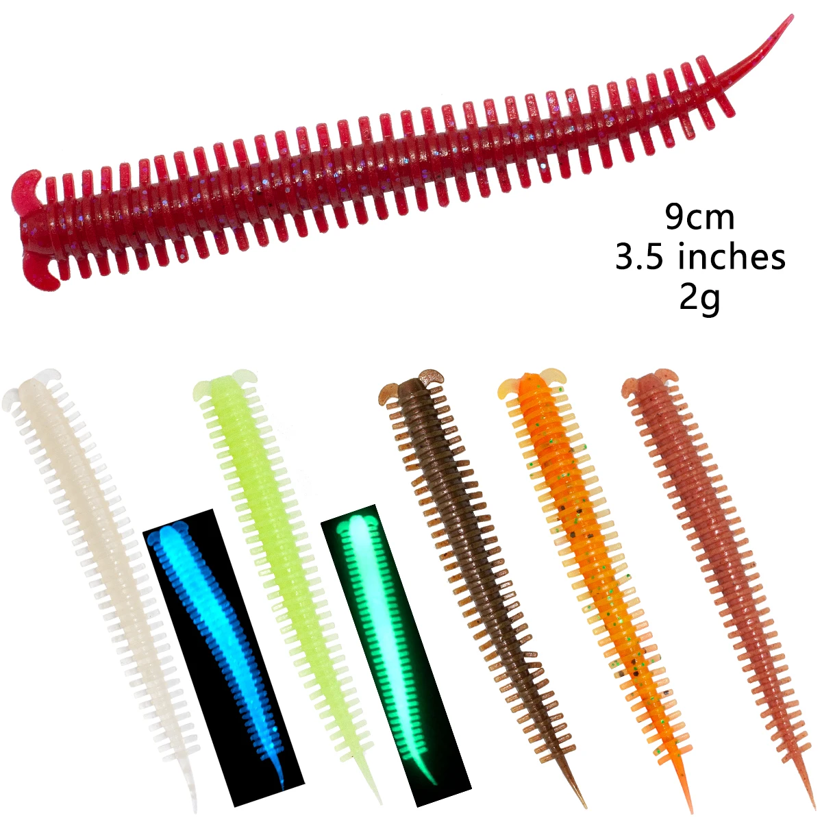 Saltwater Sandworms Isome Floating Worms Soft Baits Pike Bass 3.5 inches 9cm 2g 6pcs Fishing Lures
Saltwater Sandworms Isome Floating Worms Soft Baits Pike Bass 3.5 inches 9cm 2g 6pcs Fishing Lures
