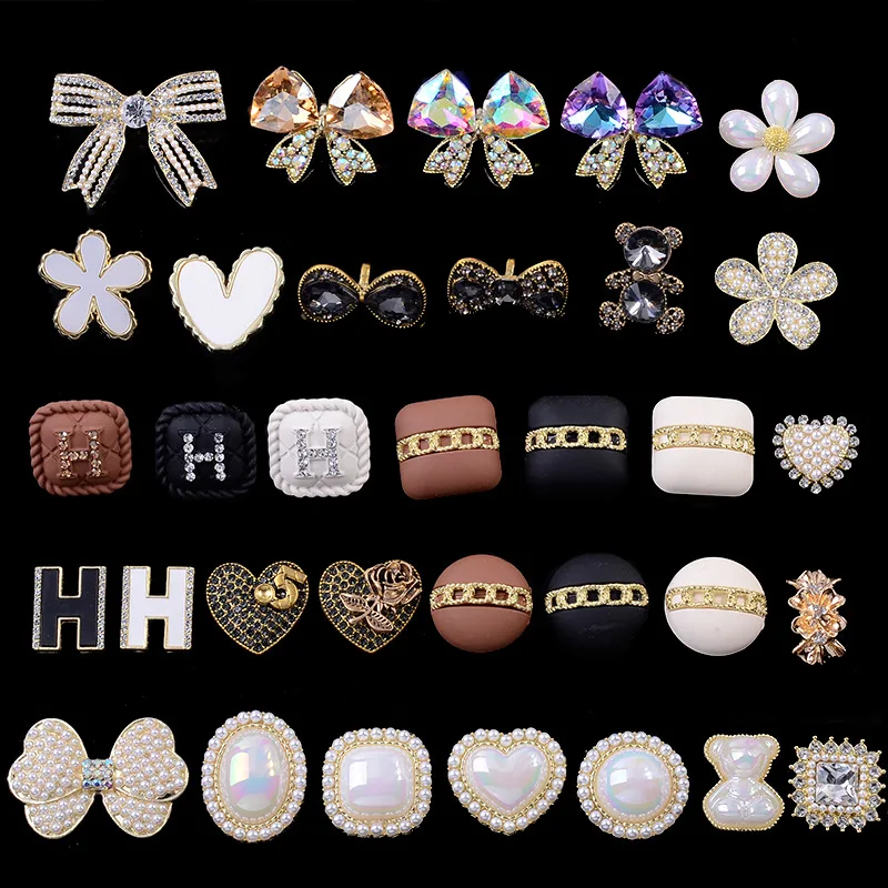 5 Pcs/Lot Rhinestone Alloy Bow Gold Pearls Colorful Buttons Ornaments Jewelry Earrings Choker Hair Shoes Bag DIY Accessories
5 Pcs/Lot Rhinestone Alloy Bow Gold Pearls Colorful Buttons Ornaments Jewelry Earrings Choker Hair Shoes Bag DIY Accessories