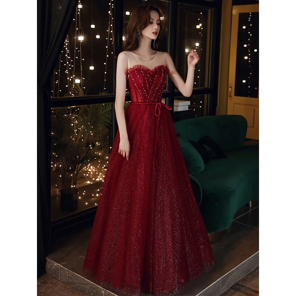 Fashion O-Neck Sleeveless Evening Dresses Elegant Light Luxury A-Line Long Prom Gowns Sequins Celebrity Banquet Dress
Fashion O-Neck Sleeveless Evening Dresses Elegant Light Luxury A-Line Long Prom Gowns Sequins Celebrity Banquet Dress