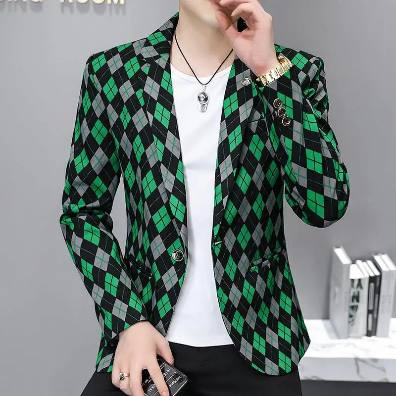 HOO 2023 Men's Autumn New Plaid Printed blazer Youth Slim Fit Fashion Casual blazer
HOO 2023 Men's Autumn New Plaid Printed blazer Youth Slim Fit Fashion Casual blazer