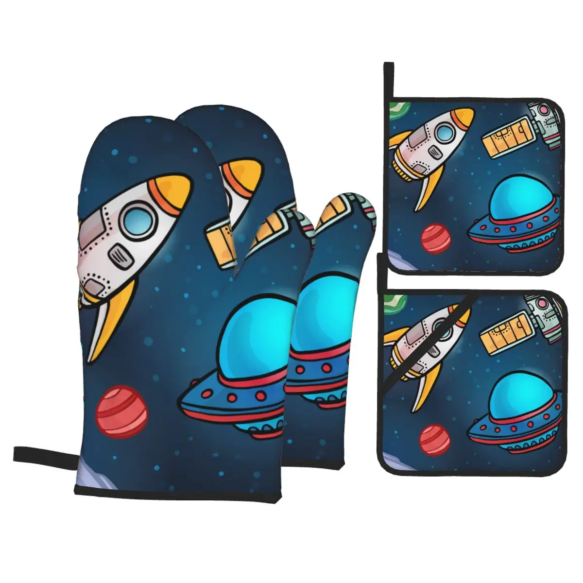 4 шт., кухонные перчатки с мультяшным рисунком 
4 шт., кухонные перчатки с мультяшным рисунком