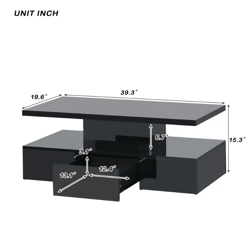 Aukfa Coffee Table with Drawer - 2-Tier LED Light Cocktail Table for Living Room - White
Aukfa Coffee Table with Drawer - 2-Tier LED Light Cocktail Table for Living Room - White