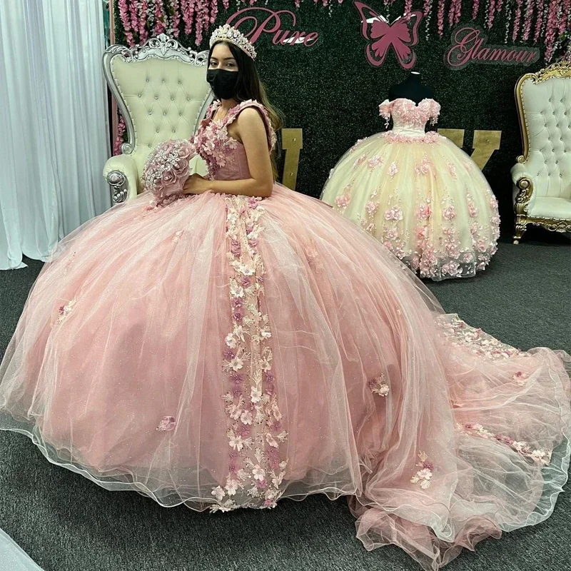 Pink 2024 Quinceanera Dresses Ball Gown 3D Flowers Appliques Beading Mexican Girls Sweet 15 16 Dress Vestidos De 15 Anos
Pink 2024 Quinceanera Dresses Ball Gown 3D Flowers Appliques Beading Mexican Girls Sweet 15 16 Dress Vestidos De 15 Anos