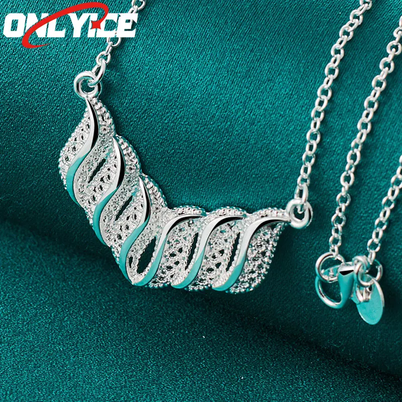 925 Sterling Silver 49cm Frosted Smooth Angel Wings Pendant Necklace Thin Chain Ladies Party Wedding Fashion Jewelry
925 Sterling Silver 49cm Frosted Smooth Angel Wings Pendant Necklace Thin Chain Ladies Party Wedding Fashion Jewelry