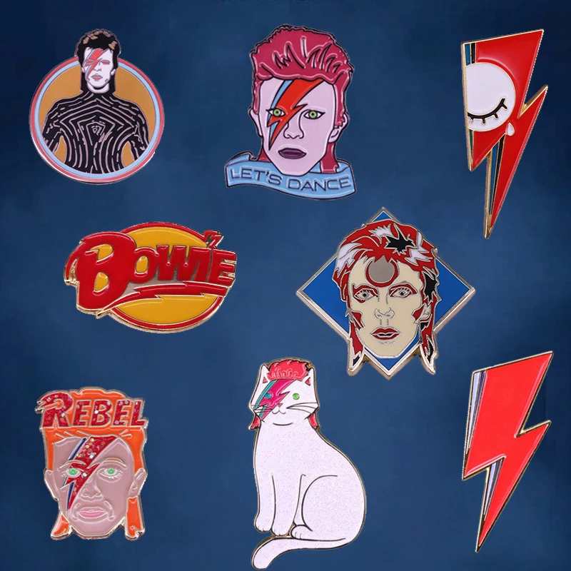 Daviid Bowie Enamel Pins Ziggy Stardust Artist Brooch Rock Music Fans Great Collection
Daviid Bowie Enamel Pins Ziggy Stardust Artist Brooch Rock Music Fans Great Collection