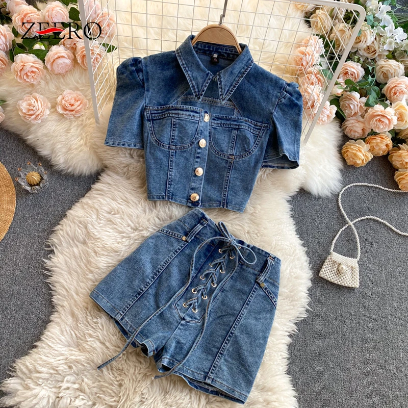 Summer Women Hollow Out Jeans Shirt Crop Top + Lace Up Shorts Sets Woman Denim Clothes for 2022 Two Piece Sets Womens Outifits
Summer Women Hollow Out Jeans Shirt Crop Top + Lace Up Shorts Sets Woman Denim Clothes for 2022 Two Piece Sets Womens Outifits