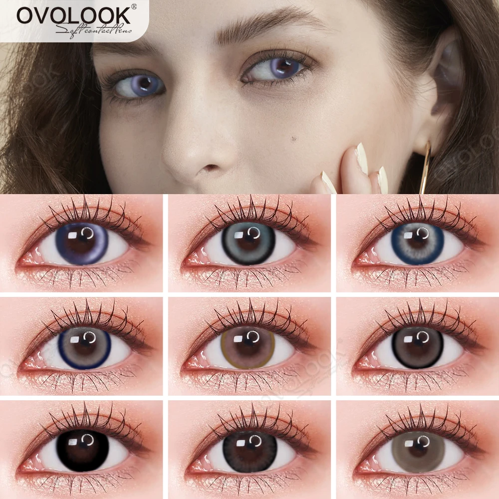 OVOLOOK-1 Pair/2pcs Super Natural Colored Contact Lenses For Eyes Beauty Comestic Eye Color Lens with Cute Cases Yearly Use Lens
OVOLOOK-1 Pair/2pcs Super Natural Colored Contact Lenses For Eyes Beauty Comestic Eye Color Lens with Cute Cases Yearly Use Lens
