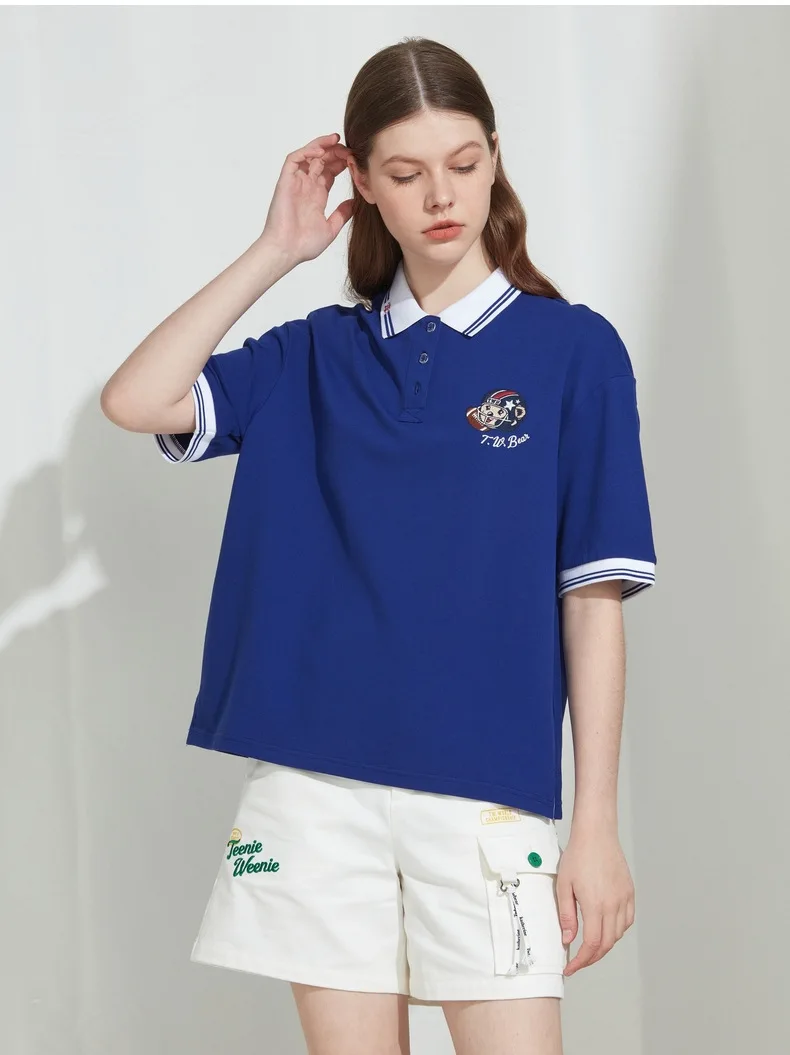 Blue Color Cotton Fabric Loose Casual Women Tees Short Sleeves Embroidery Cartoon Lady Tops T-Shirt Y2k Aesthetic
Blue Color Cotton Fabric Loose Casual Women Tees Short Sleeves Embroidery Cartoon Lady Tops T-Shirt Y2k Aesthetic