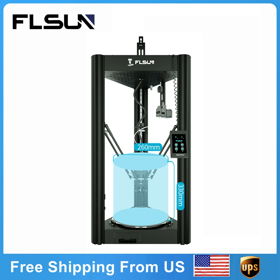 Delta 3D-принтер FLSUN SR, высокая скорость, быстрая сборка, бесшумный драйвер, автовыравнивание, большой размер сборки 260*260*330 мм PK ender 3 KOBRA
Delta 3D-принтер FLSUN SR, высокая скорость, быстрая сборка, бесшумный драйвер, автовыравнивание, большой размер сборки 260*260*330 мм PK ender 3 KOBRA