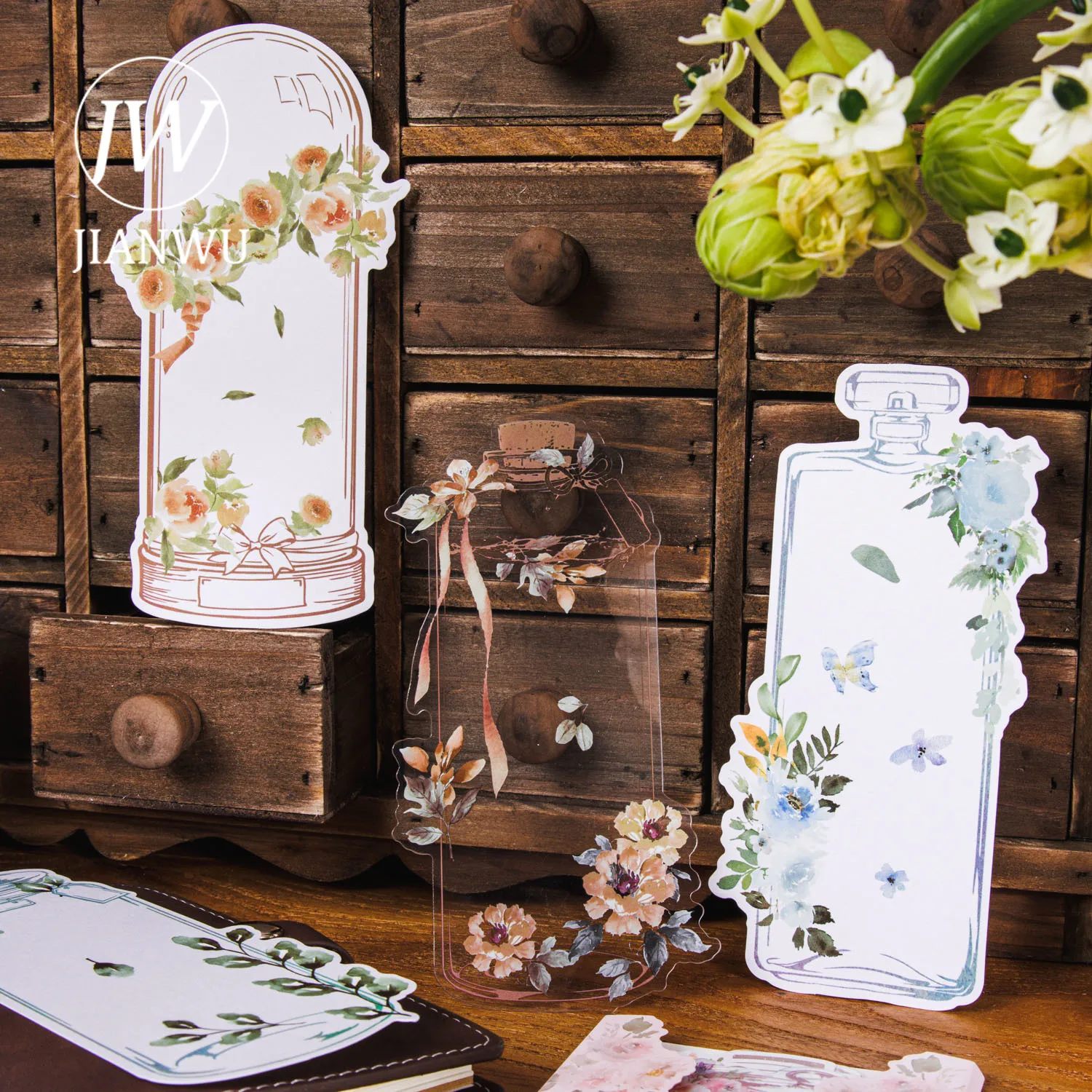 JIANWU 10 Sheets Ink Vase Series Vintage Flower Bottle Border PVC Material Collage Card Creative DIY Journal Decor Stationery
JIANWU 10 Sheets Ink Vase Series Vintage Flower Bottle Border PVC Material Collage Card Creative DIY Journal Decor Stationery