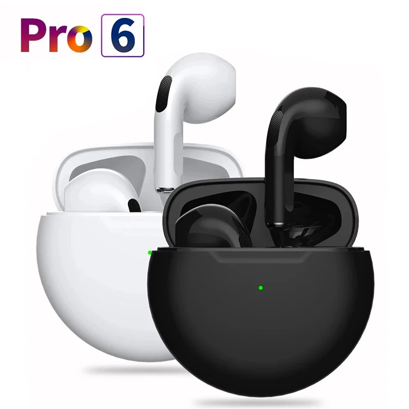 

Pro 6 TWS Wireless Headphones Stereo Earphones Bluetooth Headphones Noise Cancle Earbuds Sport Headsets For All Phone With Mic