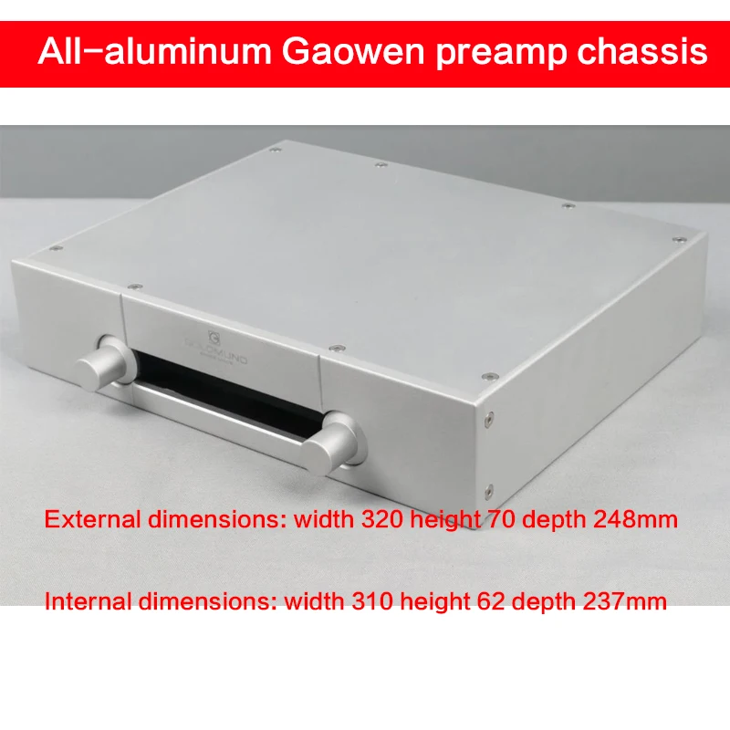 320*70*248mm All-aluminum Gaowen Front-end Chassis Diy Amplifier case Enthusiast Aluminum Alloy shell with Knob homemade chassis
320*70*248mm All-aluminum Gaowen Front-end Chassis Diy Amplifier case Enthusiast Aluminum Alloy shell with Knob homemade chassis