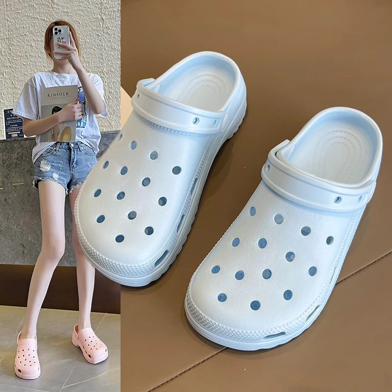 New style hole shoes women thick-soled increased white shoes summer sandals Baotou sandals and slippers women
New style hole shoes women thick-soled increased white shoes summer sandals Baotou sandals and slippers women