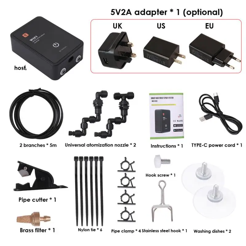 Tuya Automatic Mist Rainforest Timing Spray System Kit APP Control WiFi Irrigation Timer Intelligent Reptile Spray Humidifier
Tuya Automatic Mist Rainforest Timing Spray System Kit APP Control WiFi Irrigation Timer Intelligent Reptile Spray Humidifier
