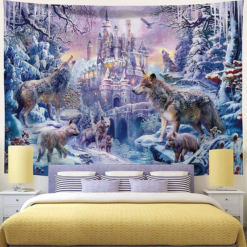 Snow Wolf Tapestry Light Purple Wolves Tapestry Wall Hanging Wild Animal Modern Art Print Tapestries for Bedroom Living Room
Snow Wolf Tapestry Light Purple Wolves Tapestry Wall Hanging Wild Animal Modern Art Print Tapestries for Bedroom Living Room