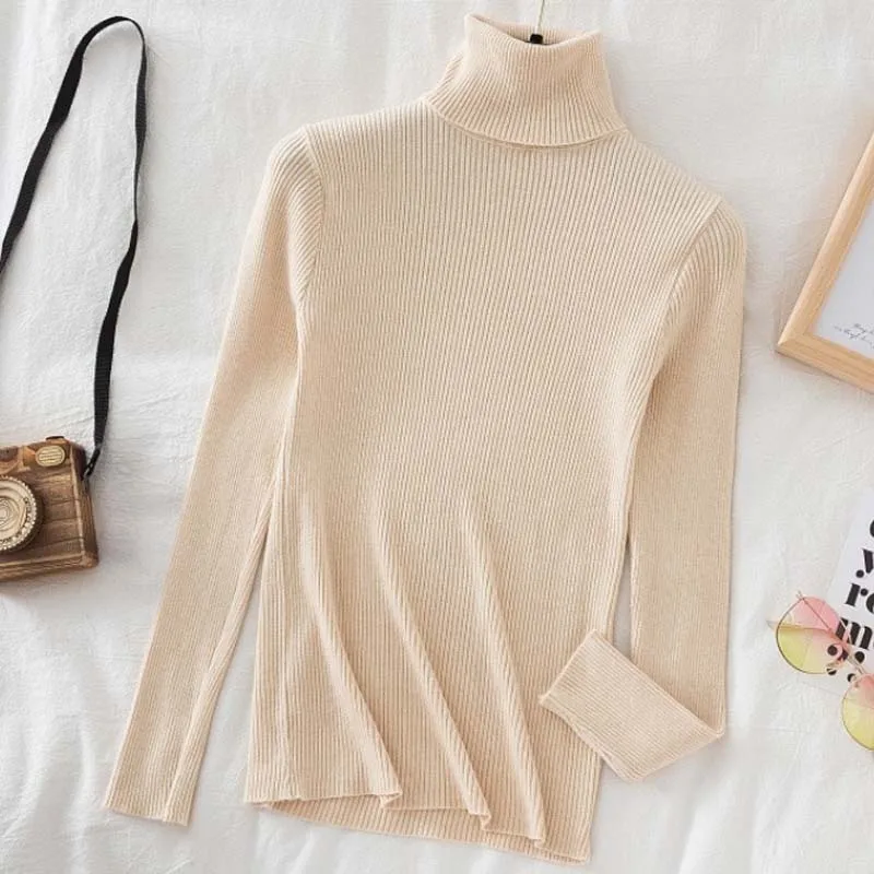 Fashion Knitted Slim Soft Pullovers Office-lady Turtleneck Long Sleeve Warm Sweater Women Stylish Elegant Casual New Tops 28206
Fashion Knitted Slim Soft Pullovers Office-lady Turtleneck Long Sleeve Warm Sweater Women Stylish Elegant Casual New Tops 28206