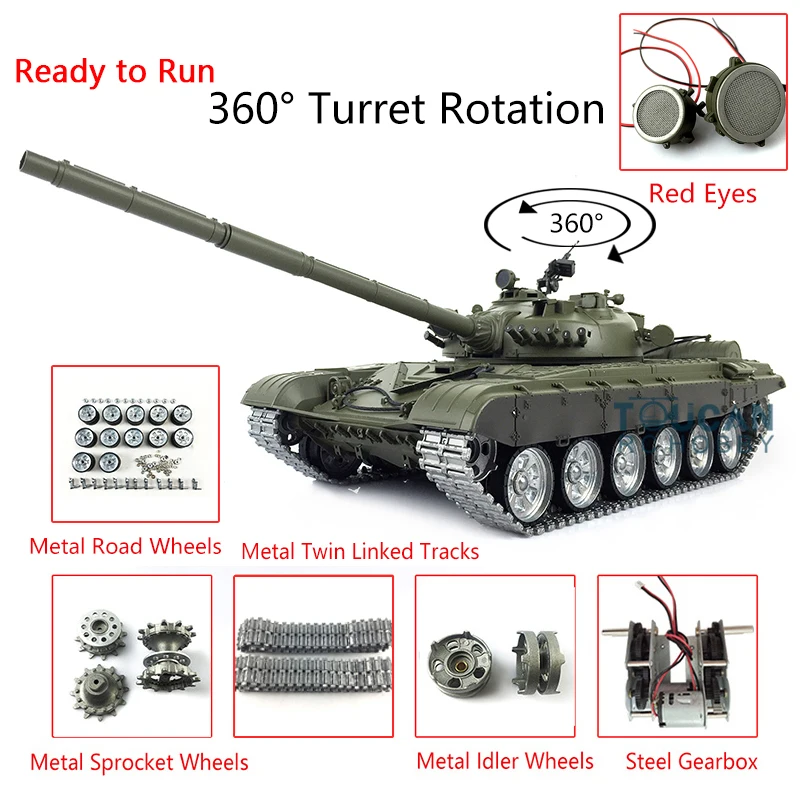 Heng Long 1/16 TK7.0 T72 Радиоуправляемый Танк 3939 360 ° металлическая тяга револьверной дороги металлические приводные колеса Red Eye с фиксаторами ...
Heng Long 1/16 TK7.0 T72 Радиоуправляемый Танк 3939 360 ° металлическая тяга револьверной дороги металлические приводные колеса Red Eye с фиксаторами ...