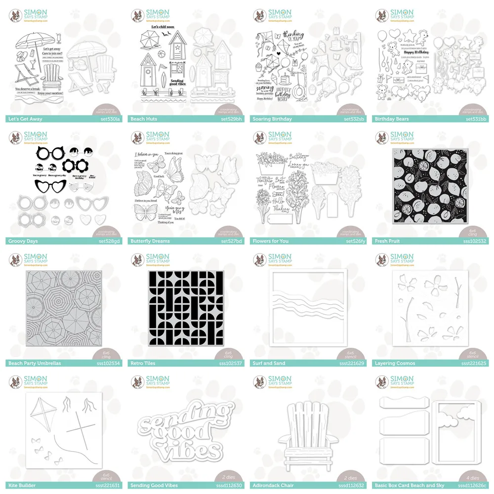 

June 2022 New Vacation Flower Words Clear Stamps Cutting Dies Stencils for Scrapbooking Paper Making Embossing Frames Card Craft