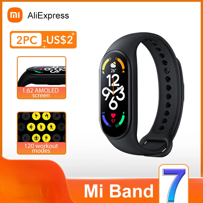 Xiaomi Mi Band 7 Smart Bracelet, Bluetooth 5.2,VO2 Max,Sport Analysis 1.62"AMOLED,120 Workout Modes,5 atm Waterproof Smart Band
Xiaomi Mi Band 7 Smart Bracelet, Bluetooth 5.2,VO2 Max,Sport Analysis 1.62"AMOLED,120 Workout Modes,5 atm Waterproof Smart Band