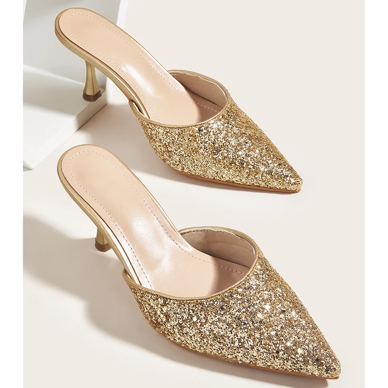 NIUFUNI Pointed Sequin Women's Slippers Slip On Slides Mueller Shoes Solid Color Elegant Dress Pumps Summer Size 35-42 2023 Sexy
NIUFUNI Pointed Sequin Women's Slippers Slip On Slides Mueller Shoes Solid Color Elegant Dress Pumps Summer Size 35-42 2023 Sexy