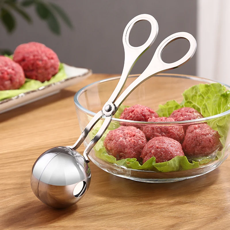 

Stainless Steel Meatball Scoop Ball Maker Mold Meat Baller Tongs Non-Stick Meatball Maker Cookie Scoop Kitchen Cooking Tools