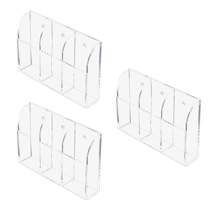 3X Clear Acrylic Remote Control Holder Wall Mount Media Organizer Storage Box (Three Compartments)
3X Clear Acrylic Remote Control Holder Wall Mount Media Organizer Storage Box (Three Compartments)