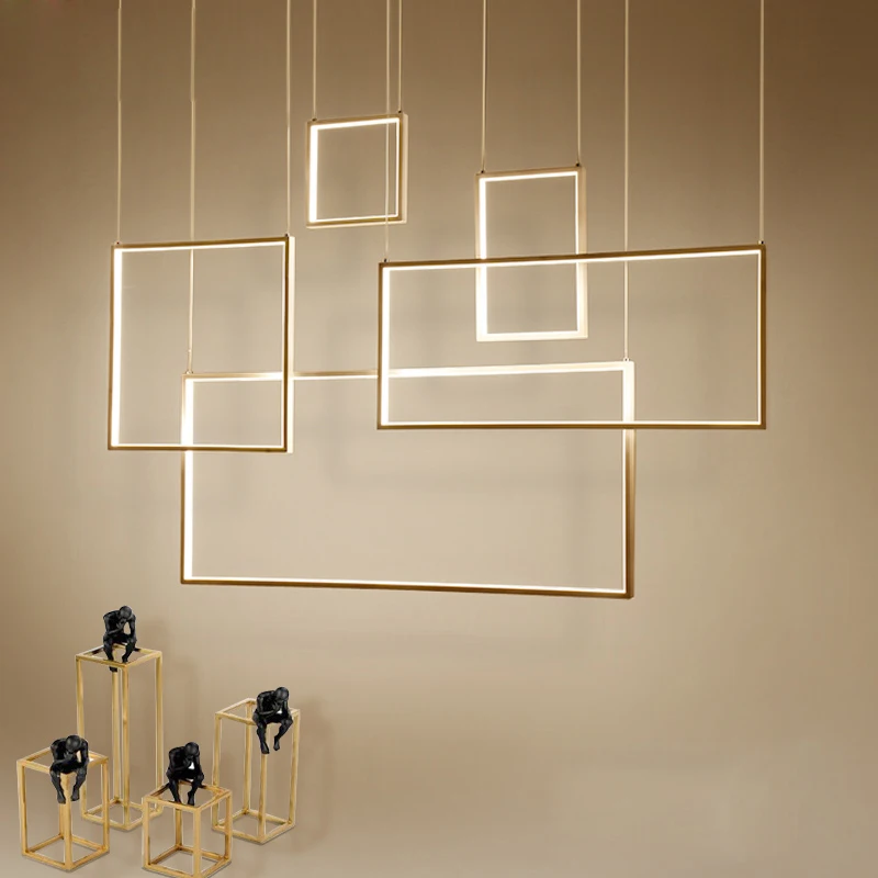 Modern Square Ceiling Pendant Lamps Black White Led Strip Lighting Luxury Living Room Decoration Loft Stair Suspended Luminaire
Modern Square Ceiling Pendant Lamps Black White Led Strip Lighting Luxury Living Room Decoration Loft Stair Suspended Luminaire