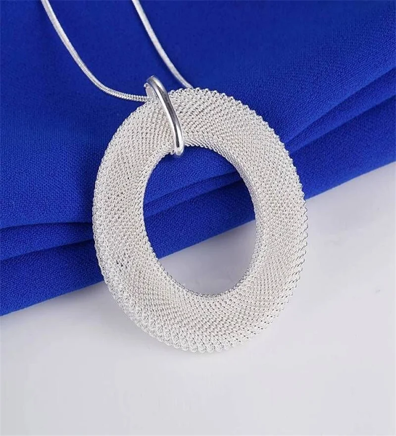Wholesale 40-75cm 925 Sterling Silver Charms Necklace Round Mesh Jewelry Fashion Cute Chain Women Lady Wedding
Wholesale 40-75cm 925 Sterling Silver Charms Necklace Round Mesh Jewelry Fashion Cute Chain Women Lady Wedding