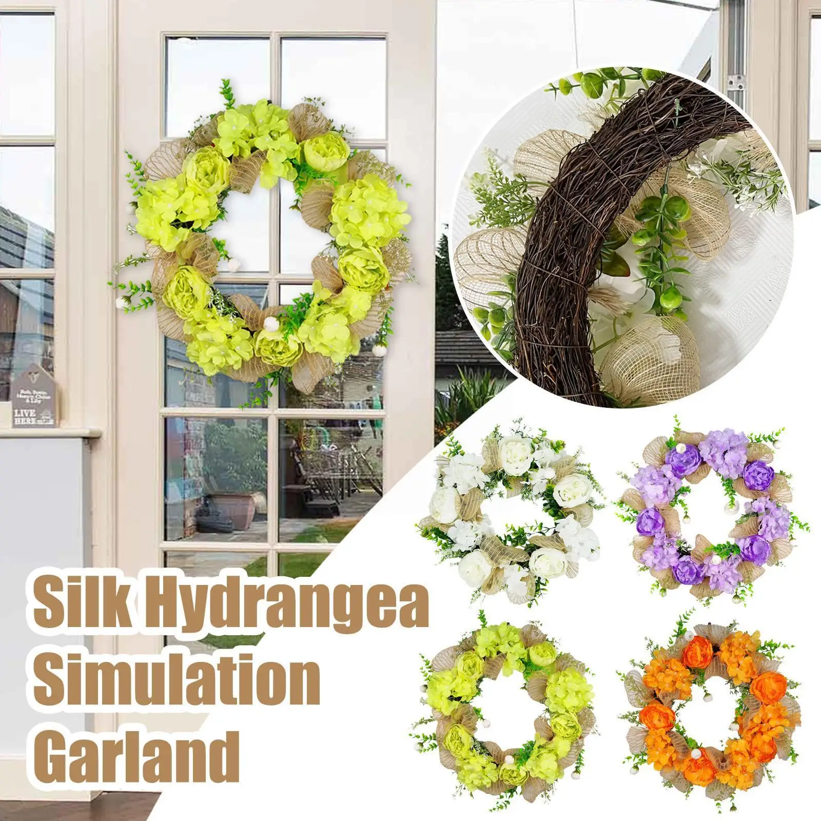 45cm White Hydrangea Wreath Door Hanging Simulation Artificial Spring/Summer Garland For Home Garden Decoration M3X9 
45cm White Hydrangea Wreath Door Hanging Simulation Artificial Spring/Summer Garland For Home Garden Decoration M3X9